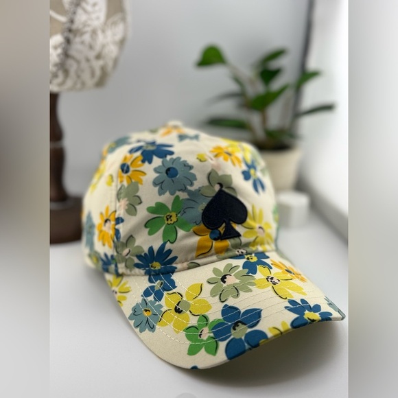 Kate Spade New York Floral Baseball Cap – Multicolor Print 🧢🌸💛💙 - Picture 1 of 6